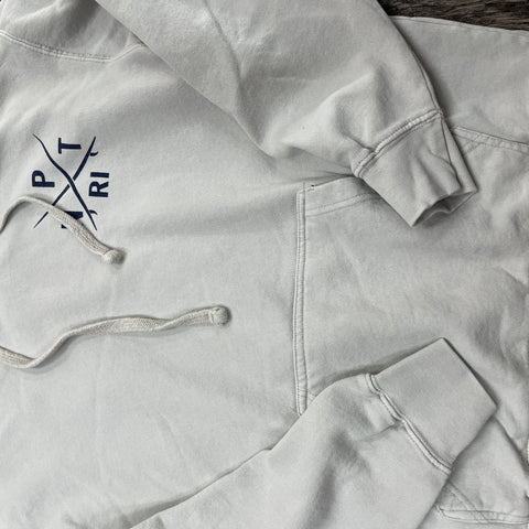 Vintage Rhode Island Newport State Airport Hoodie 'Fog Grey' | US MED