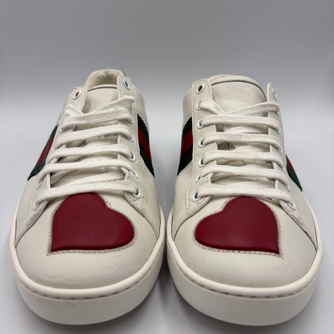 Gucci Ace 'Embroidered Hearts ' | EU 38.5 / US M 7