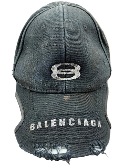 Balenciaga Distressed Notch Cap 'Black (Women)' | US One Size