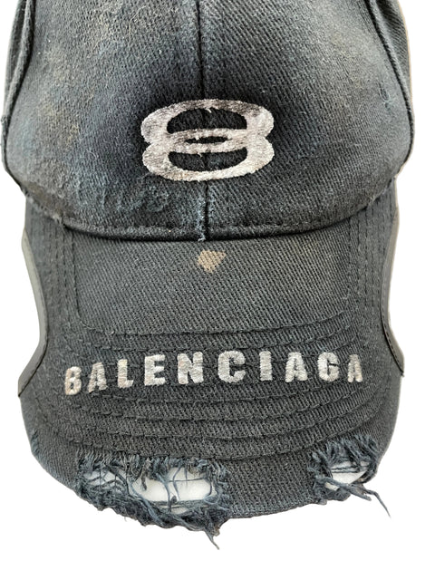 Balenciaga Distressed Notch Cap 'Black (Women)' | US One Size