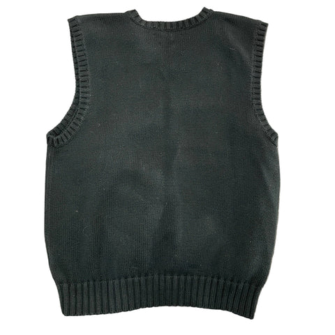 Vintage Polo Ralph Lauren Knit Vest 'Black Red Logo' | US LG