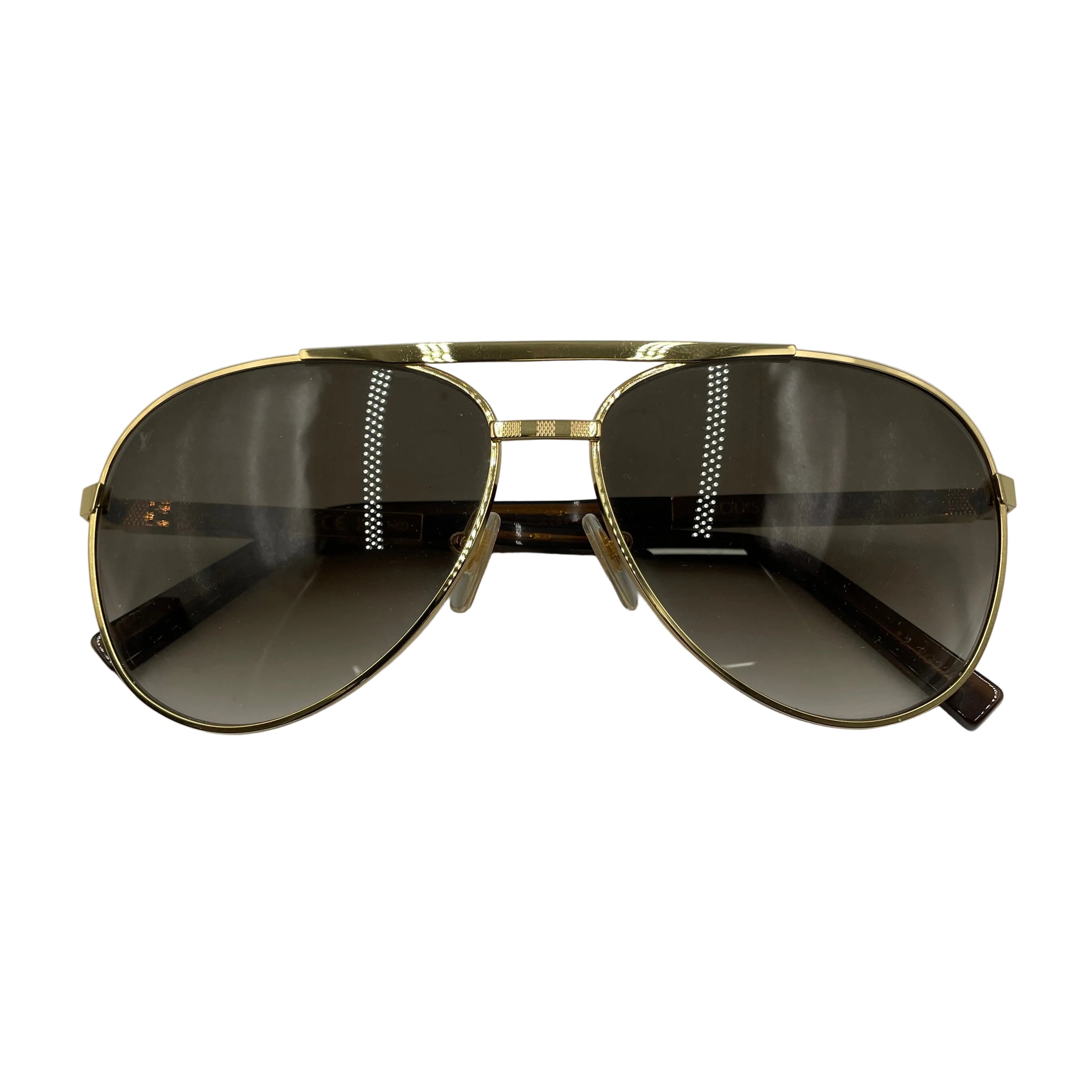 Louis Vuitton LV Pilot Monogram Aviator Sunglasses 'Gold Hardware' | US M One Size