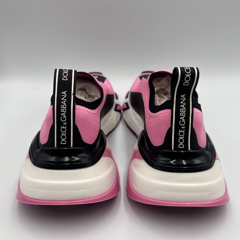 Dolce & Gabbana Womens Stretch Mesh Fast Sneaker 'Pink Black` | EU 37 / US W 7