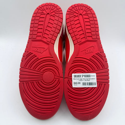 Nike Dunk High 'First Use Red (2021)' | US M 11 (No Box)