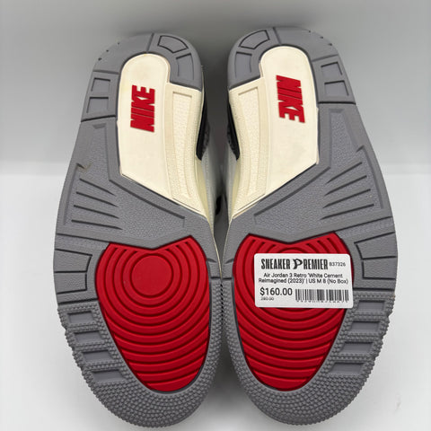 Air Jordan 3 Retro 'White Cement Reimagined (2023)' | US M 8 (No Box)