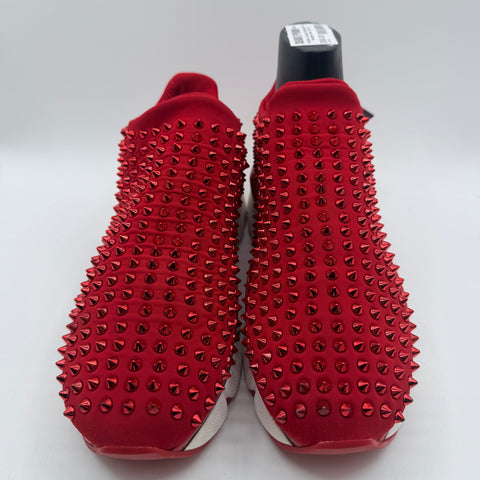 Christian Louboutin Spike Sock Flat Neoprene 'Red' | US M 10