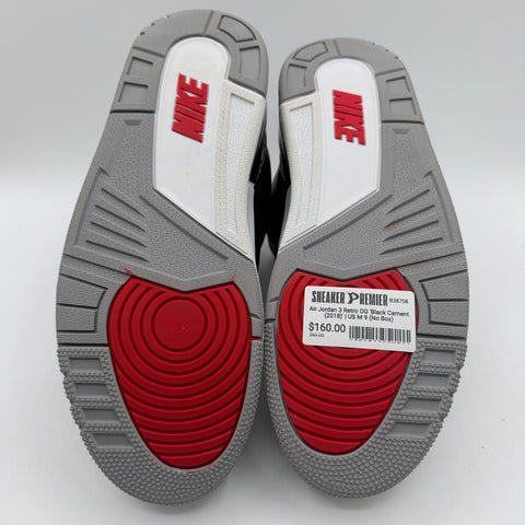 Air Jordan 3 Retro OG 'Black Cement (2018)' | US M 9 (No Box)