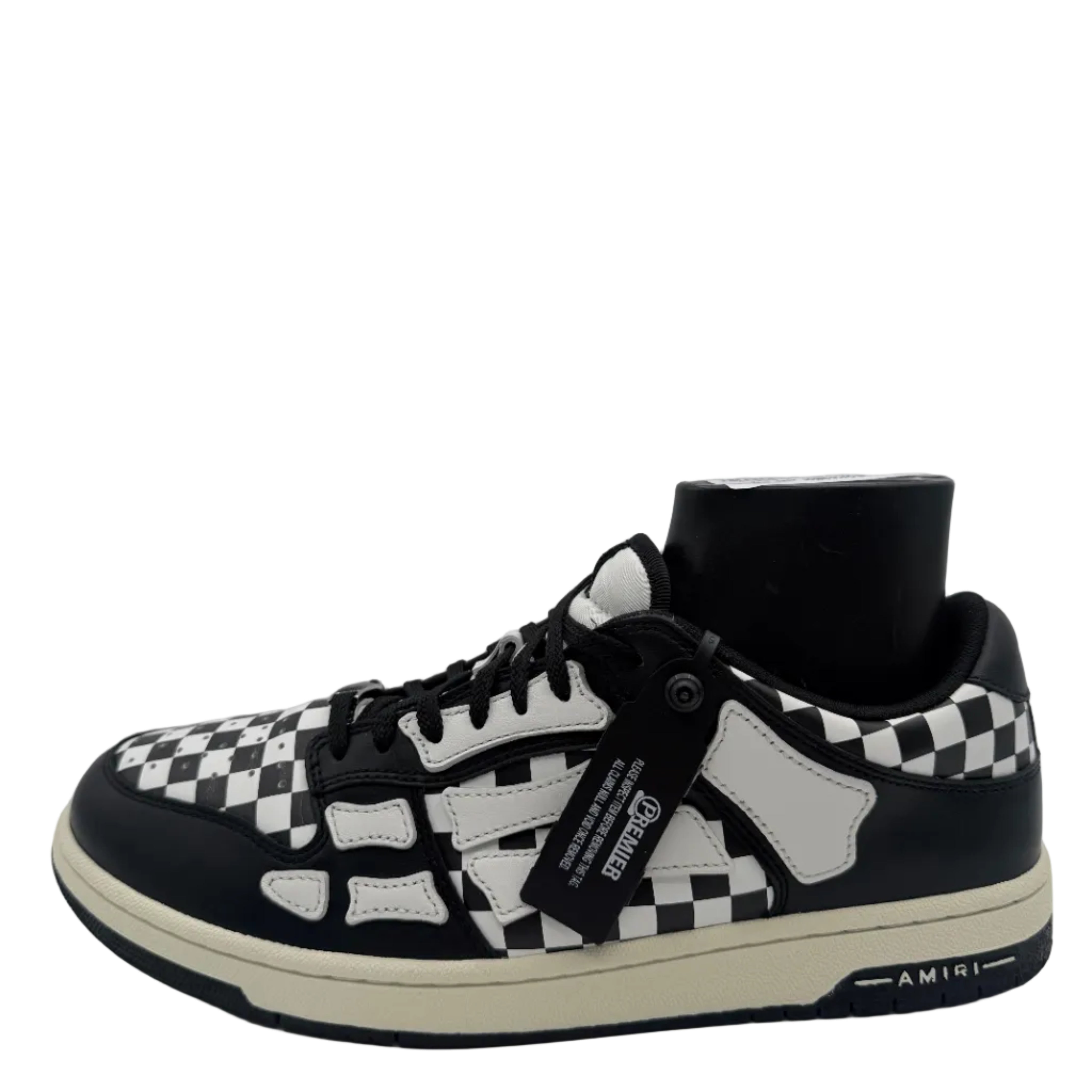 新品 AMIRI CHECKERED Skel Top Low Sneaker2 Amiri Skeltop Low Checker' | Men US 12 | Premium Leather Sneakers
