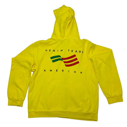 Denim Tear America Zip Up Hoodie 'Yellow' | US M (X-Large)