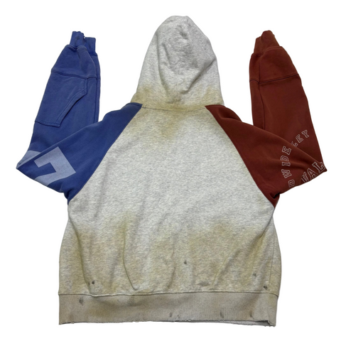 Vale Forever Patriot Chop N Screw Zip Up Hoodie 'Beige Brown Blue' | US M (Small)