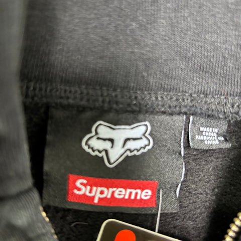 Supreme Fox Racing Zip Up Hoodie 'Black' | US M (Small)