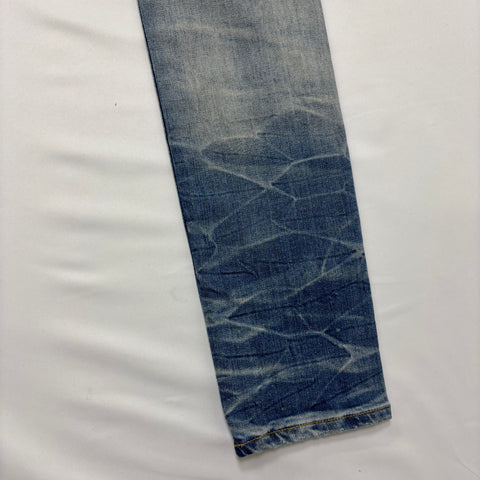 Amiri MX1 Jeans with Red Suede Amiri Spell 'Light Indigo' | US M (32")