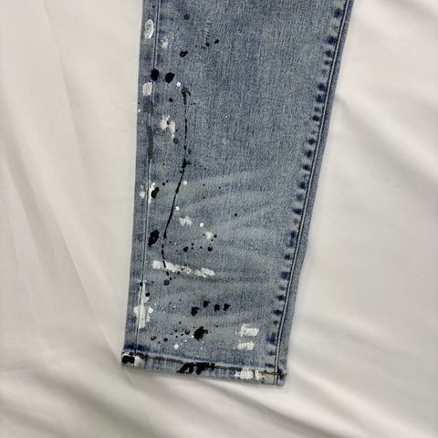 Amiri MX1 Paint Splatter Jeans 'Light Blue' | US M (34")