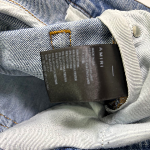 Amiri MX1 Paint Splatter Jeans 'Light Blue' | US M (34")