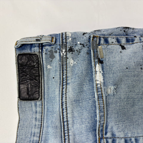 Amiri MX1 Paint Splatter Jeans 'Light Blue' | US M (34")