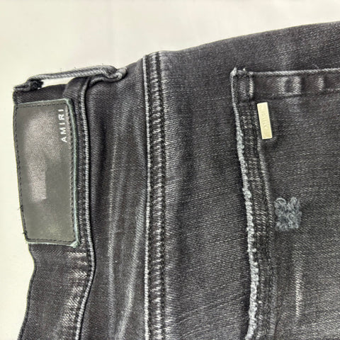 Amiri MX1 Jeans with White Patched Knee 'Black Faded' | US M