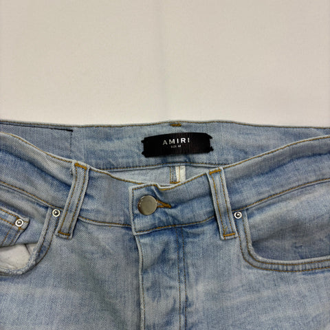 Amiri Stack Low-Rise Skinny Jeans 'Light Blue' | US M (32")