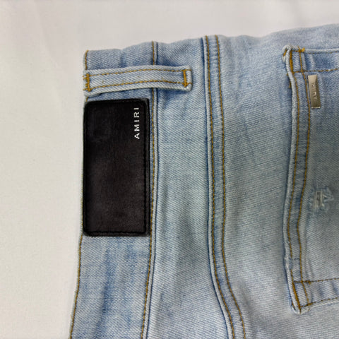 Amiri Stack Low-Rise Skinny Jeans 'Light Blue' | US M (32")