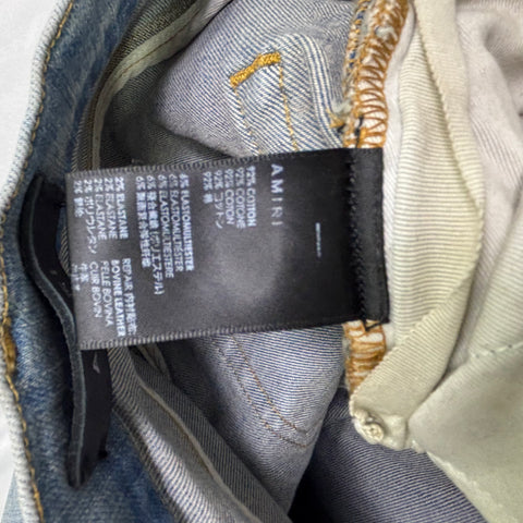 Amiri Varsity Logo Patched Jeans 'Clay Indigo' | US M (30")