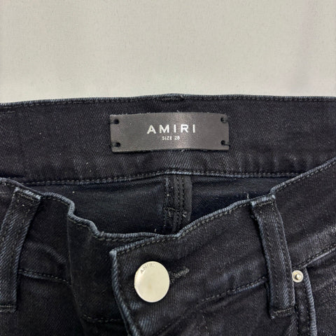 Amiri Thrasher with Leopard Print Patched Jeans 'Black' | US M (28")