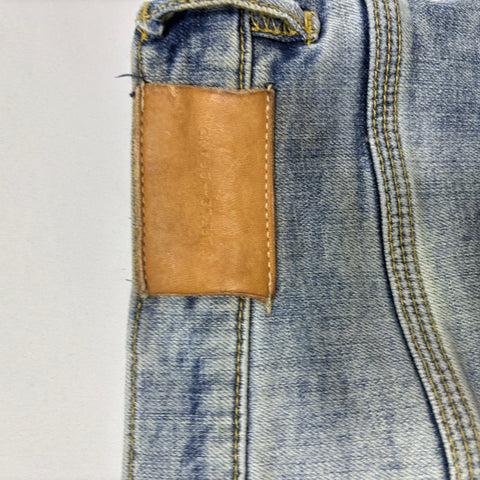 Purple Brand Destroy Paint Drop Jeans 'Mid Indigo' | US M (38")