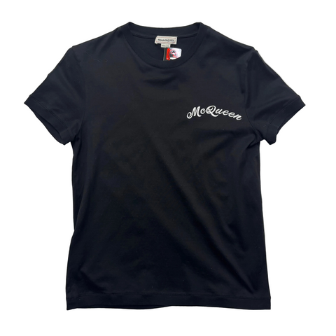 Alexander McQueen Chest Logo Embroidered Tee 'Black' | US M (Small)