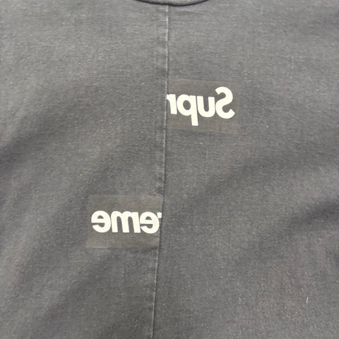 Supreme X Comme des Garcons Split Box Logo Tee 'Black' | US M (Large)