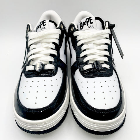 A Bathing Ape Bape Sta 'Black White Patent Leather (2022)' | US M 8