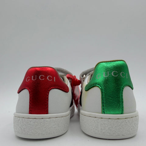 Gucci Ace Velcro 'White Red Green (Kids)' | EU 22 / US 6C