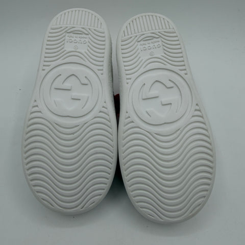 Gucci Ace Velcro 'White Red Green (Kids)' | EU 22 / US 6C