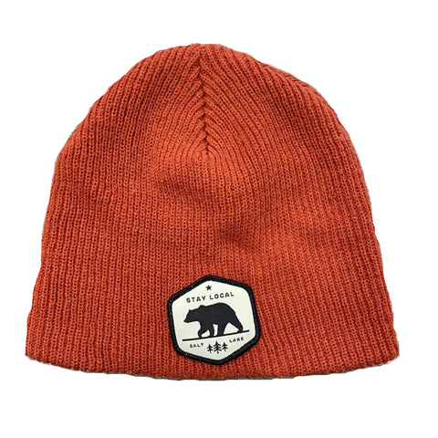 Salt Lake City 'Stay Local' Terracotta Orange Winter Beanie | OS