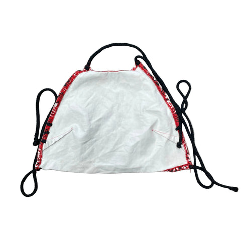 Divided Vintage Bandana Halter Festival Neck String Tie Top 'Red Paisley' | SM