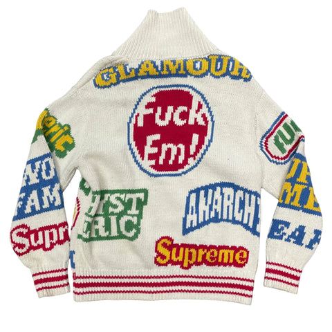 Hysteric Glamour x Supreme Collab Knit 'Fuck Em!' Cardigan Jacket | MED