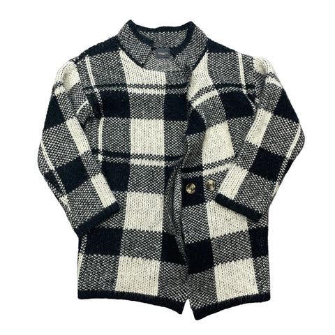Artee Couture Black White Gingham Knit Cardigan | OS