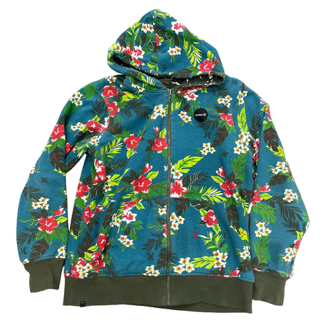 Hurley Reversible Zip-up Hoodie Camo and Hawaiian Floral 'Hunt/Surf' | US XL