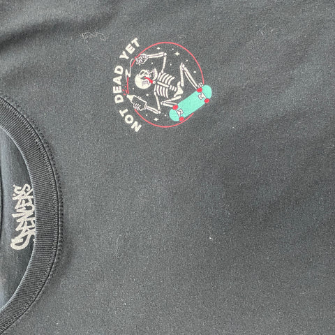 Spencer's Not Dead Yet Skelly Skater Graphic Tee 'Black' | US XL