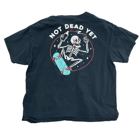 Spencer's Not Dead Yet Skelly Skater Graphic Tee 'Black' | US XL