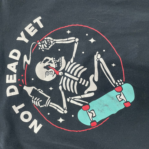 Spencer's Not Dead Yet Skelly Skater Graphic Tee 'Black' | US XL