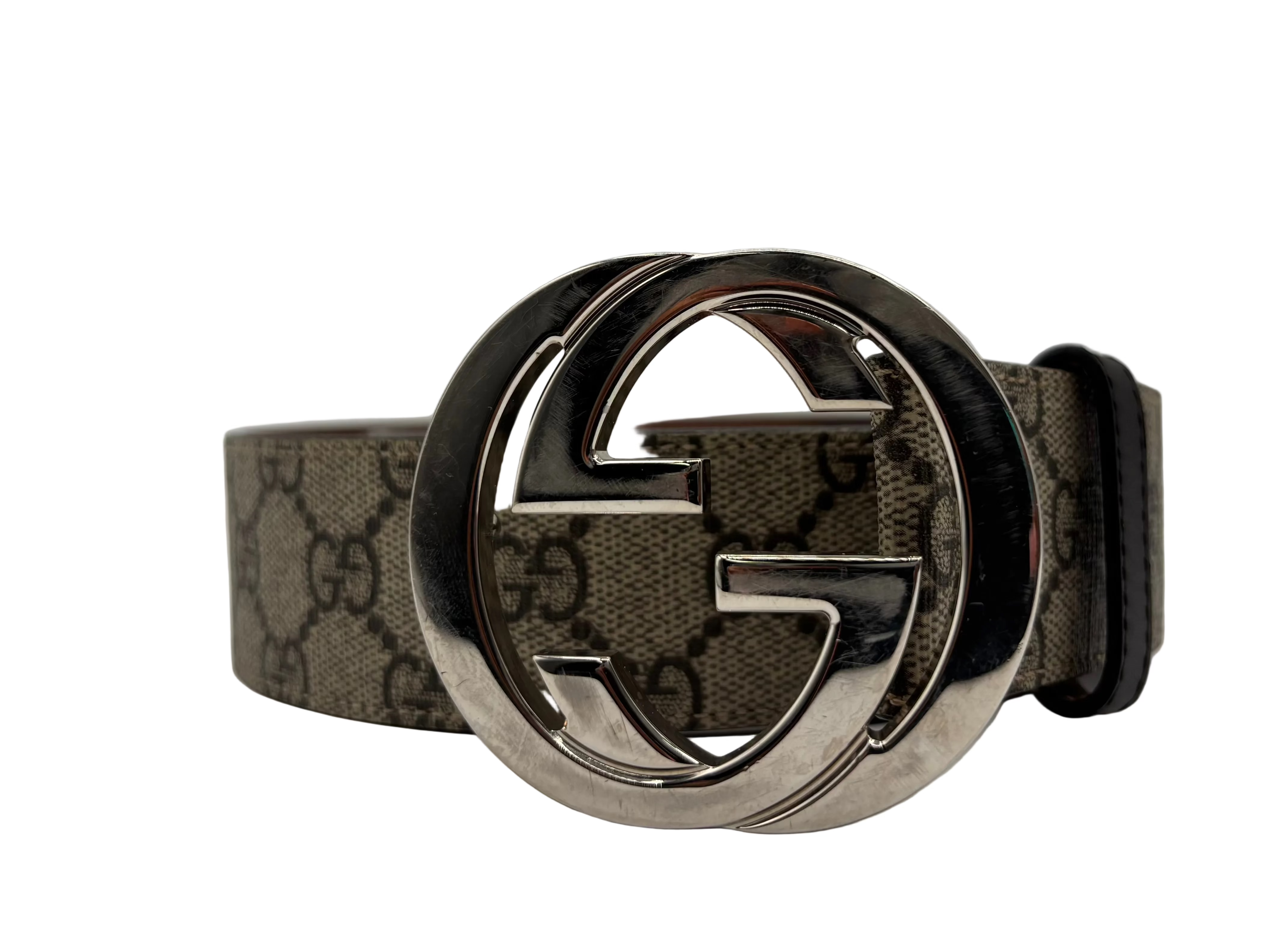 Gucci Belt 'GG Supreme Interlocking G Buckle 'Beige' Size 100/40