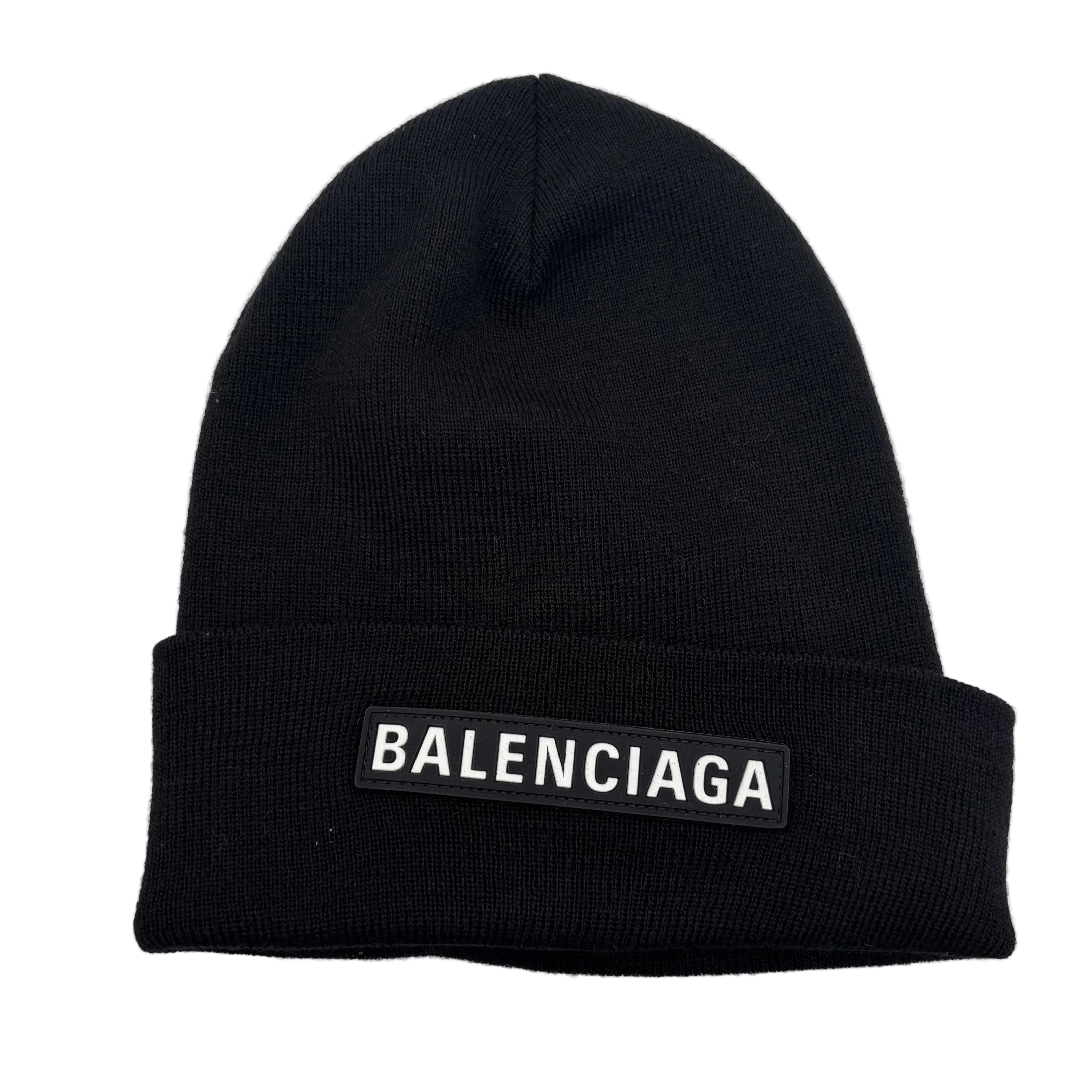Balenciaga Wool Patched Beanie 'Black (Unisex)' | One Size