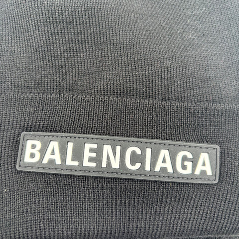 Balenciaga Wool Patched Beanie 'Black (Unisex)' | One Size