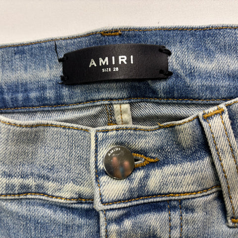 Amiri Multicolor Bandana Patch Distressed Jeans 'Light Indigo' | US M (28")