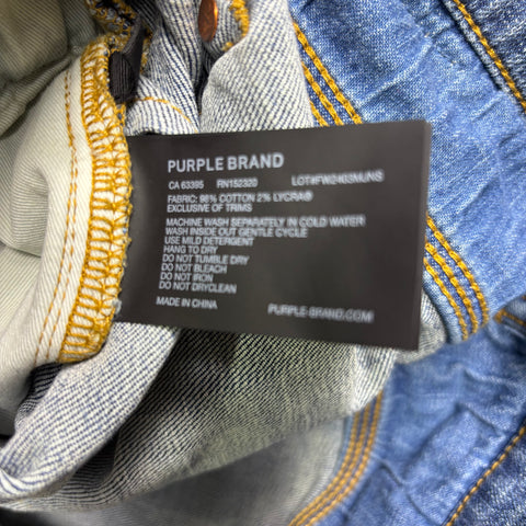 Purple Brand Paint Blowout Jeans 'Light Indigo' | US M (29")
