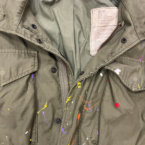 Vintage John Ownbey M-65 Field Weather Resistant USAF Military Jacket 'Paint Splatter' | SM