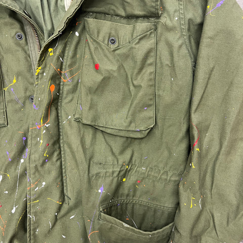 Vintage John Ownbey M-65 Field Weather Resistant USAF Military Jacket 'Paint Splatter' | SM
