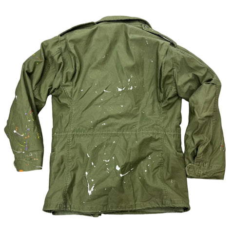 Vintage John Ownbey M-65 Field Weather Resistant USAF Military Jacket 'Paint Splatter' | SM