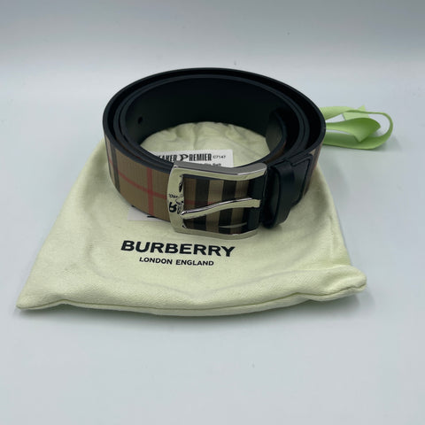 Burberry Men's Check Pin Belt 'Archive Beige' | 95cm / 38"