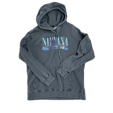 Nirvana Vintage Nevermind Album Art 'Navy Blue' Hoodie | US LG