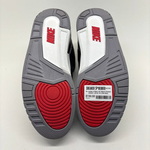 Air Jordan 3 Retro OG 'Black Cement (2024)' | US M 10.5 (No Box)