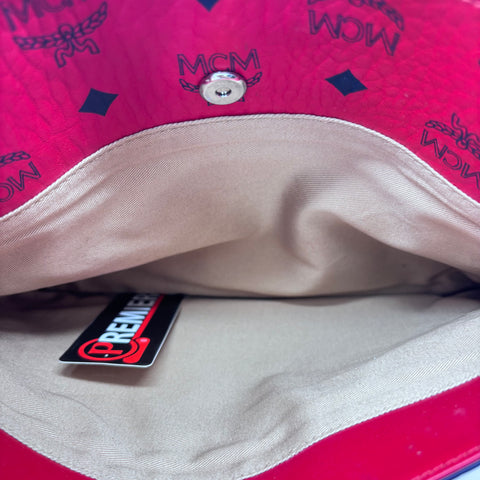 MCM Crossbody Pouch in Visetos Original 'Candy Red' | Medium